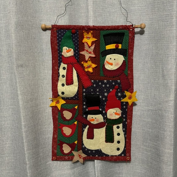 Snowman Hanging Decor-Felt and Cloth-EUC - Picture 2 of 9